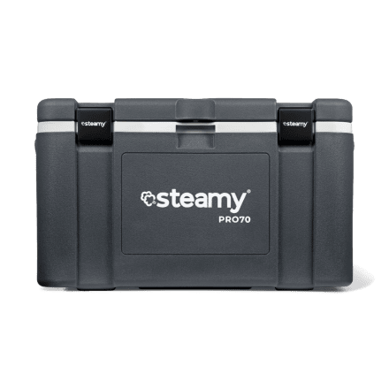 Steamy Pro 70 (70 Liter) Koelbox Grijs + 1x koelelement XXL met flinke korting