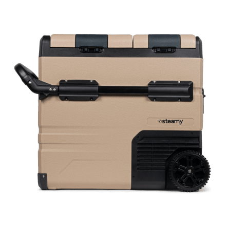 Steamy-E Dual Zone Roller Elektrische Compressor Koelbox Op Wielen (54 liter)