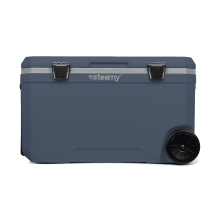 Steamy Cool 70 Roller (70 Liter) Koelbox op Wielen Blauw + 1x koelelement XXL met flinke korting